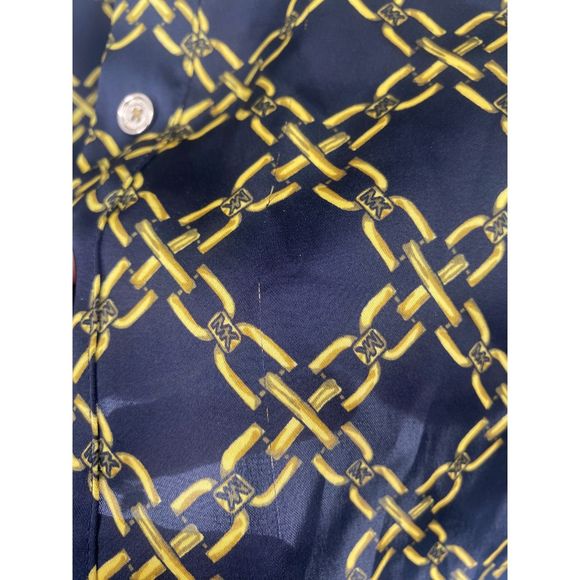 Michael by Michael Kors Women's Black and Gold Chain print Blouse Shirt Sz 6 - Picture 5 of 11